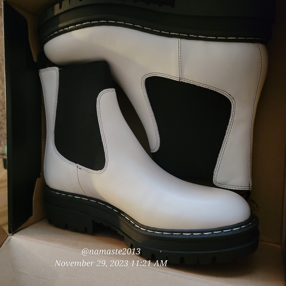 Marc Fisher Patrick Chelsea Slip On Leather Moto Lug Sole Combat Boot 9M #646 - Picture 9 of 9